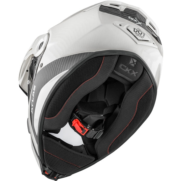 CKX Peak for Atlas Helmet Solid Color Atlas Carbon White One Size Fits All - Driven Powersports