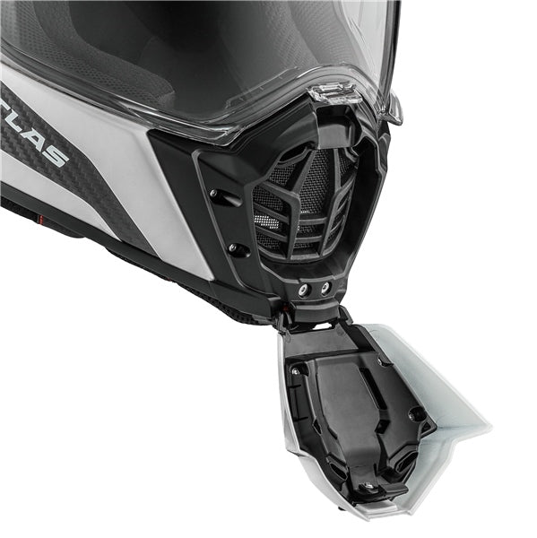 CKX Peak for Atlas Helmet Solid Color Atlas Carbon White One Size Fits All - Driven Powersports