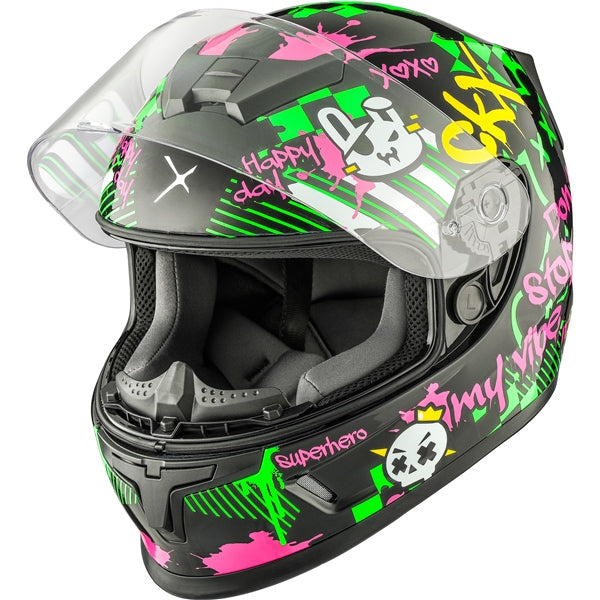CKX RR24Y Helmet Street Brite Green, Gloss purple S - Driven Powersports