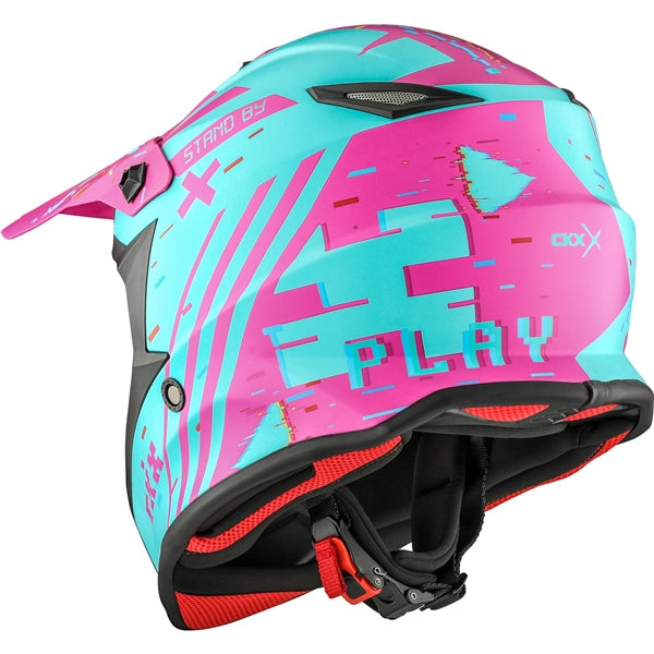 CKX TX019Y Off-Road Helmet Error XL Turquoise, Pink - Driven Powersports