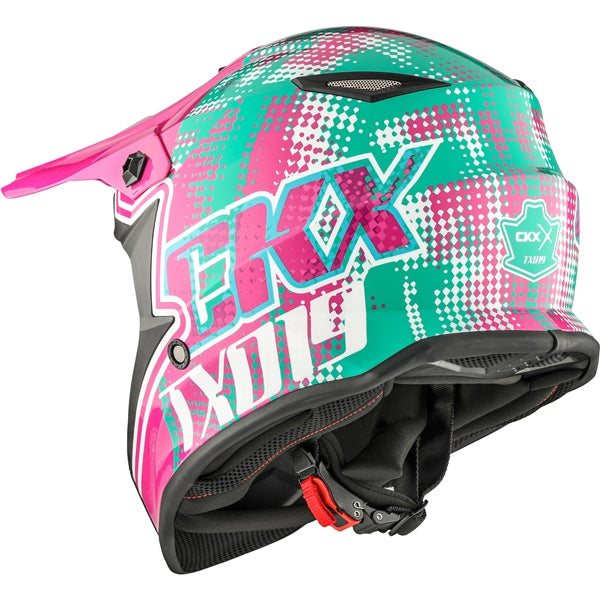 CKX TX019Y Off-Road Helmet Gleam S Pink, Green - Driven Powersports