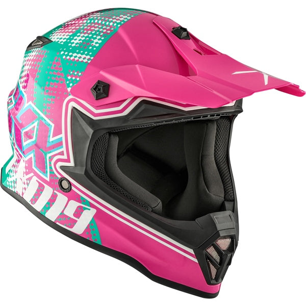 CKX TX019Y Off-Road Helmet Gleam S Pink, Green - Driven Powersports