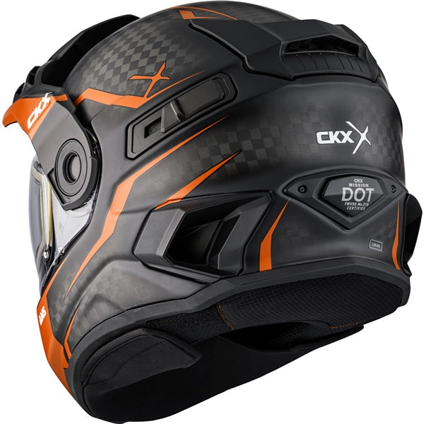 CKX Mission Free-Face Helmet - Carbon Fury Double Orange Matte 3XL - Driven Powersports