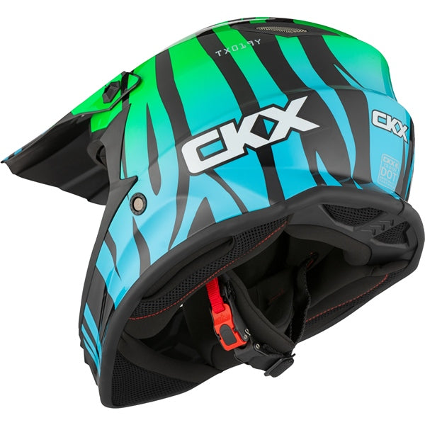CKX TX019Y Off-Road Helmet Zoo Blue/Green M - Driven Powersports