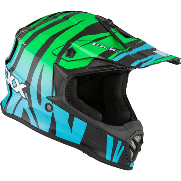 CKX TX019Y Off-Road Helmet Zoo Blue/Green M - Driven Powersports
