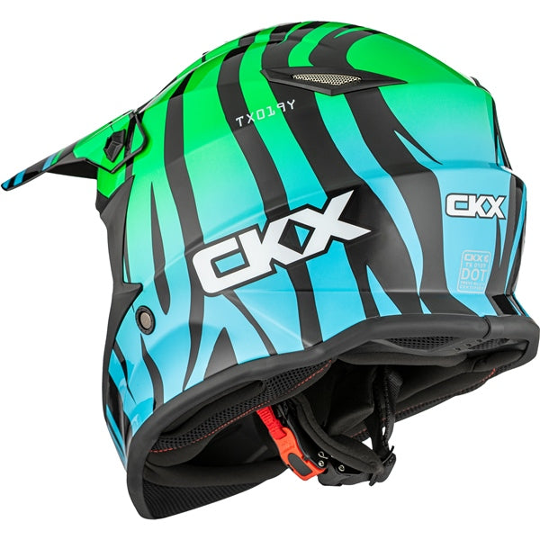 CKX TX019Y Off-Road Helmet Zoo Blue/Green M - Driven Powersports