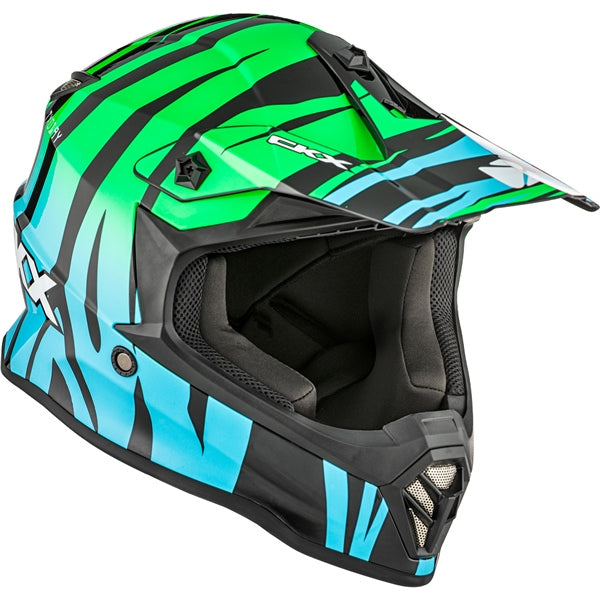 CKX TX019Y Off-Road Helmet Zoo Blue/Green M - Driven Powersports