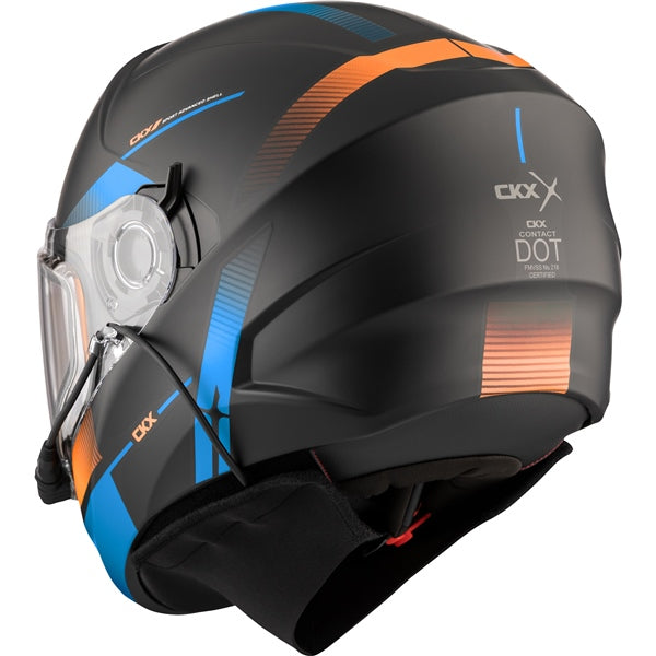 CKX Contact Free-Face Helmet Edge Electric Blue/Orange 2XL - Driven Powersports