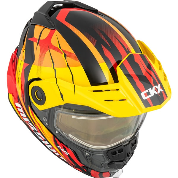 CKX Mission Free-Face Helmet Claw Double Yellow/Orange/Red L - Driven Powersports