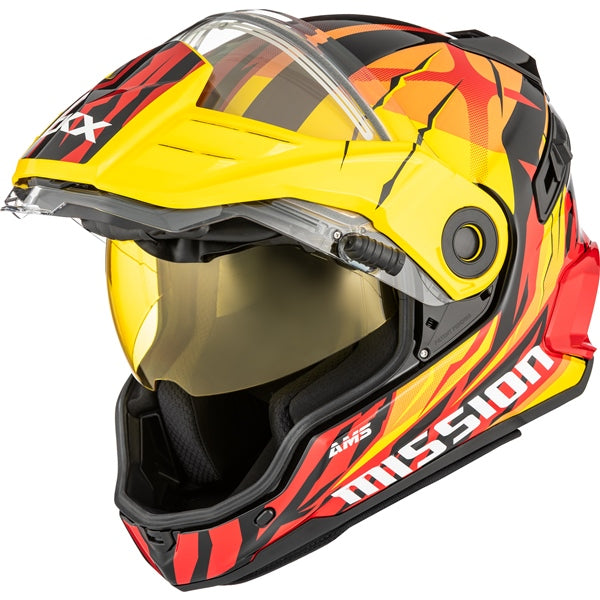 CKX Mission Free-Face Helmet Claw Double Yellow/Orange/Red L - Driven Powersports