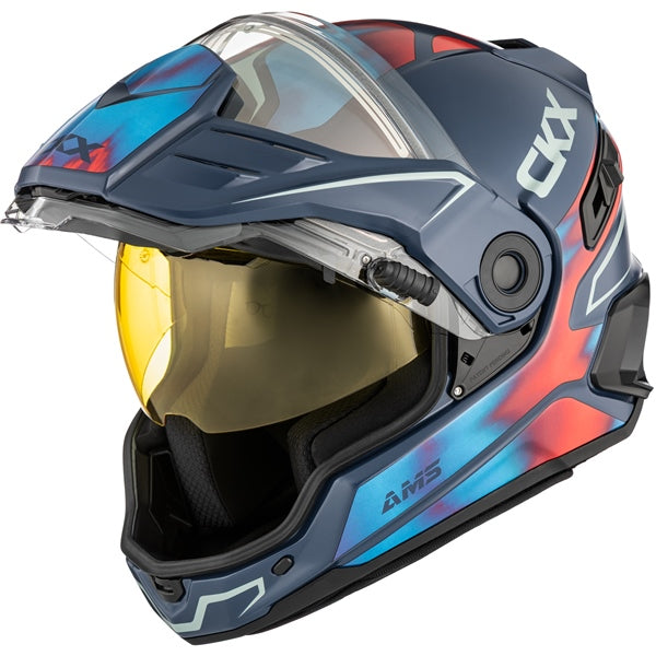 CKX Mission Free-Face Helmet Tanium Electric Blue/Red XS - Driven Powersports