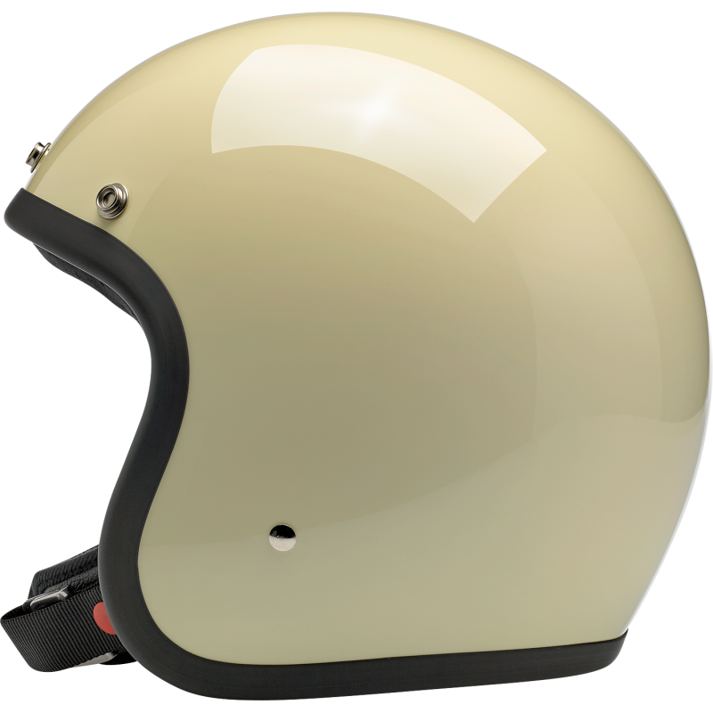 BILTWELL HELMET BONANZA Vintage White Left Side - Driven Powersports