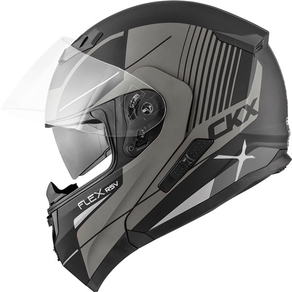 CKX Flex RSV Modular Helmet, Summer Tempo Matte Gray S Single Shield - Driven Powersports