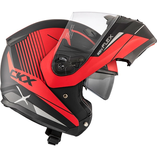 CKX Flex RSV Modular Helmet, Summer Tempo Matte Red M Single Shield - Driven Powersports