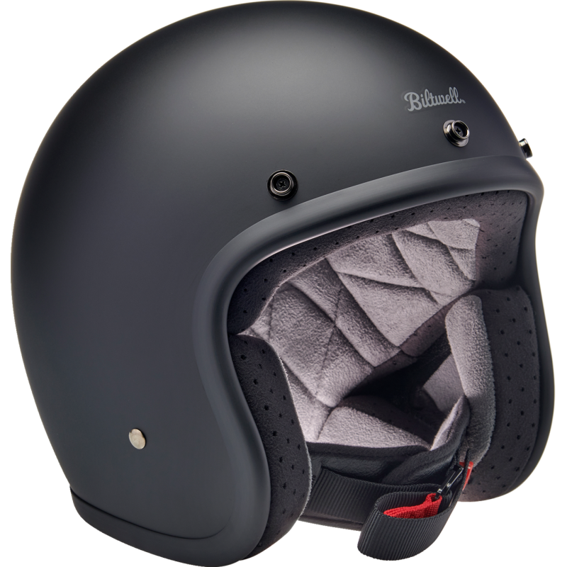 BILTWELL HELMET BONANZA Flat Black Front - Driven Powersports