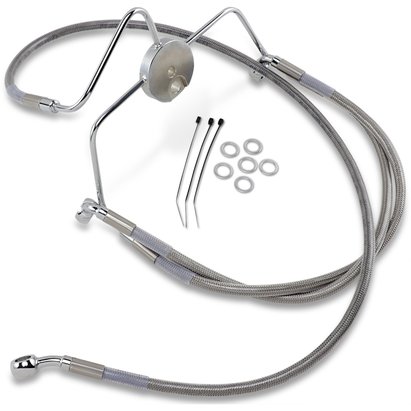 DRAG SPECIALTIES 94-07 FLHR FRT S/S BRAKE LINE KIT +6 Front - Driven Powersports