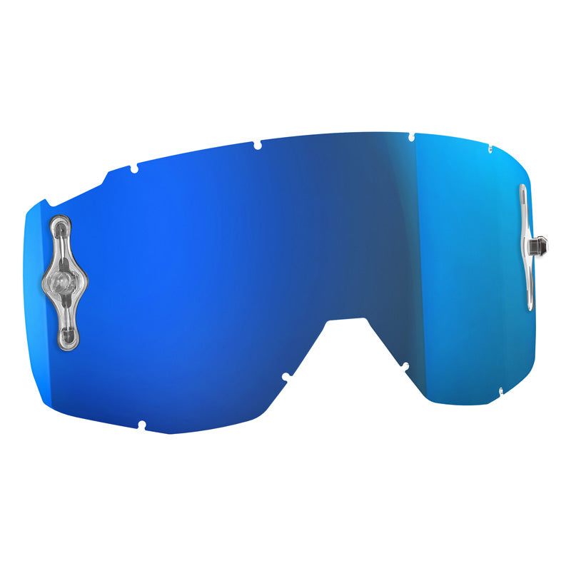 SCOTT USA MX SINGLE WORKS LENS HUSTLE/TYRANT/SPLIT/PRIMAL ELECTRIC BLUE CHROME - Driven Powersports