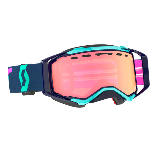 SCOTT USA PROSPECT SNOWMOBILE GOGGLES (TURQUOISE BLUE/PINK - PINK CHROME) Pink - Driven Powersports
