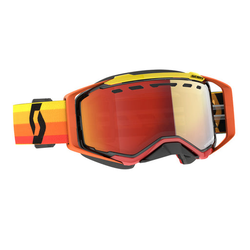 SCOTT USA PROSPECT SNOWMOBILE GOGGLES (ORANGE/YELLOW - RED CHROME) Red - Driven Powersports