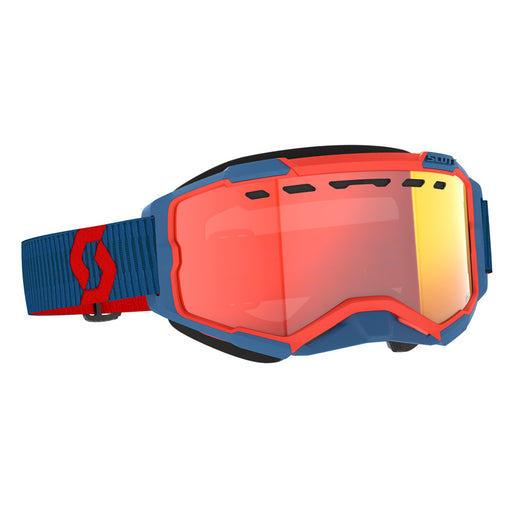 SCOTT USA FURY SNOWMOBILE GOGGLES (DARK BLUE/NEON RED - LIGHT SENSITIVE RED CHROME) Red - Driven Powersports