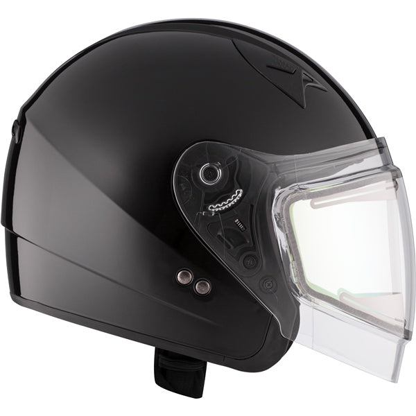 CKX VG977 Open-Face Helmet, Winter Solid Electric Black L Electric Double Shield - Driven Powersports