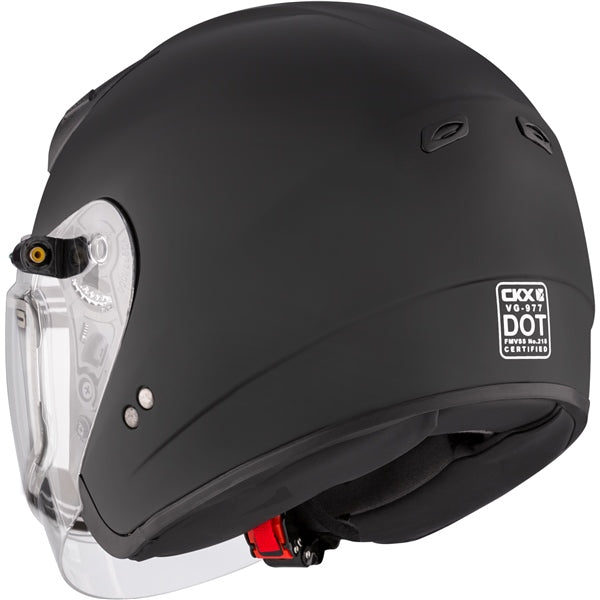 CKX VG977 Open-Face Helmet, Winter Solid Electric Matte Black XL Electric Double Shield - Driven Powersports