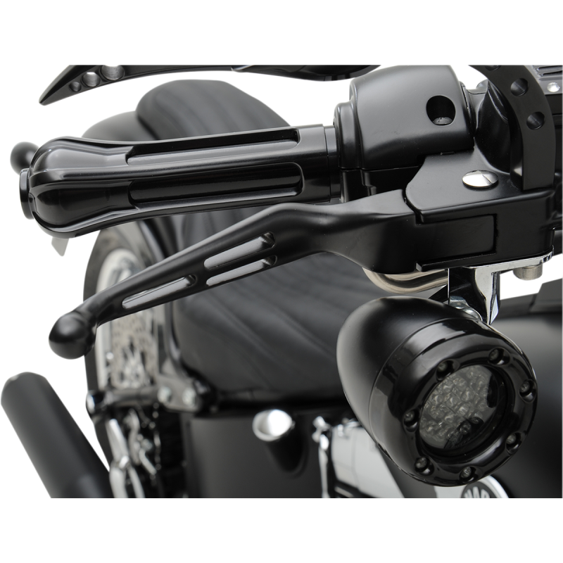 DRAG SPECIALTIES 96-17 B/T SLOTTED LEVER SET Black Application Shot - Driven Powersports