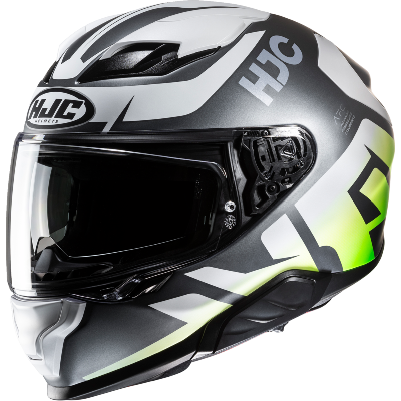 HJC F71 BARD Semi Flat Gray/Green Detail - Driven Powersports