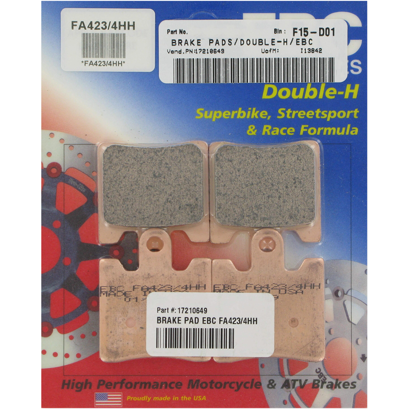 EBC FA423/4HH DOUBLE H SERIES BRAKE PAD SET 3/4 Front - Driven Powersports