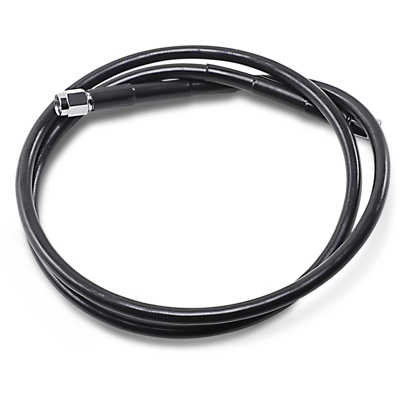 DRAG SPECIALTIES BLACK S/S BRAKE LINE 43" Front - Driven Powersports
