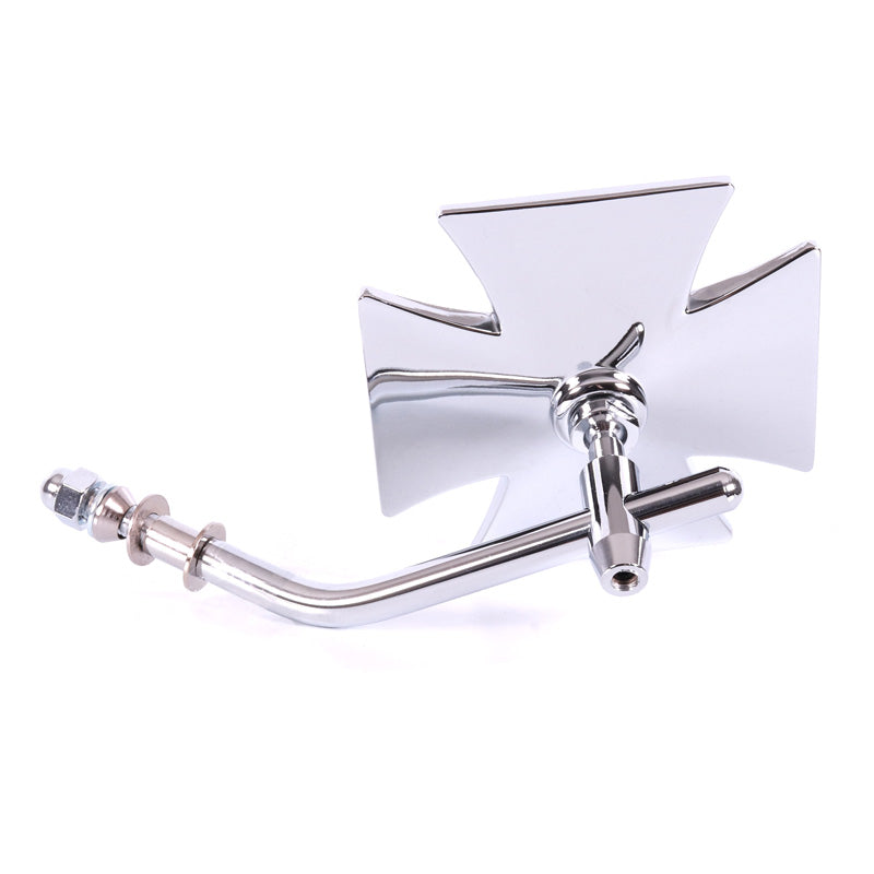 MALTESE CROSS DIE MIRROR Chrome - Driven Powersports