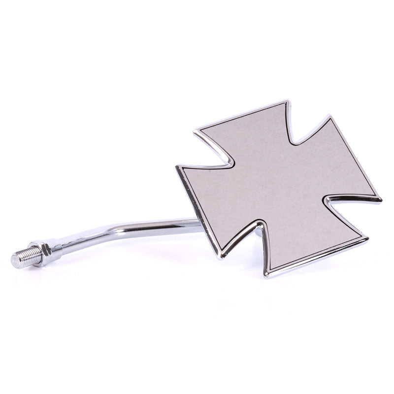 MALTESE CROSS DIE MIRROR Chrome - Driven Powersports