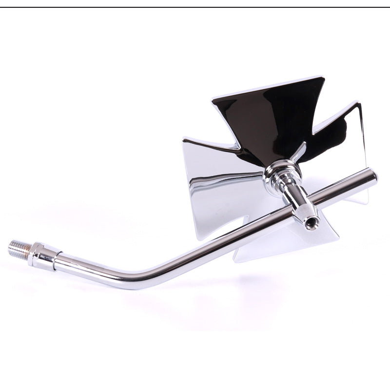 MALTESE CROSS DIE MIRROR Chrome - Driven Powersports