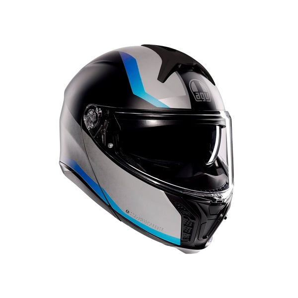 AGV HELM T-MODULAR STRAY Matte Black/Gray/Blue 2XL - Driven Powersports