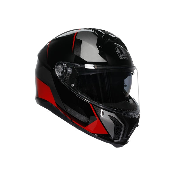 AGV HELM T-MODULAR PERCEP Black/Red 2XL - Driven Powersports