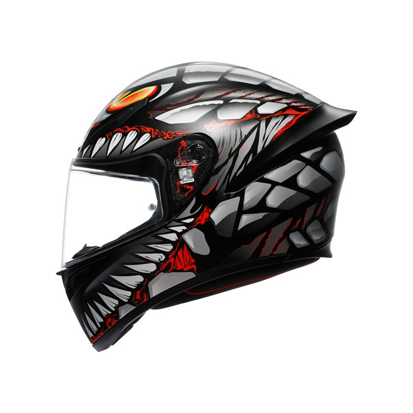 AGV HELM K1 S LYZARD Matte Black/Gray/Red 2XL - Driven Powersports