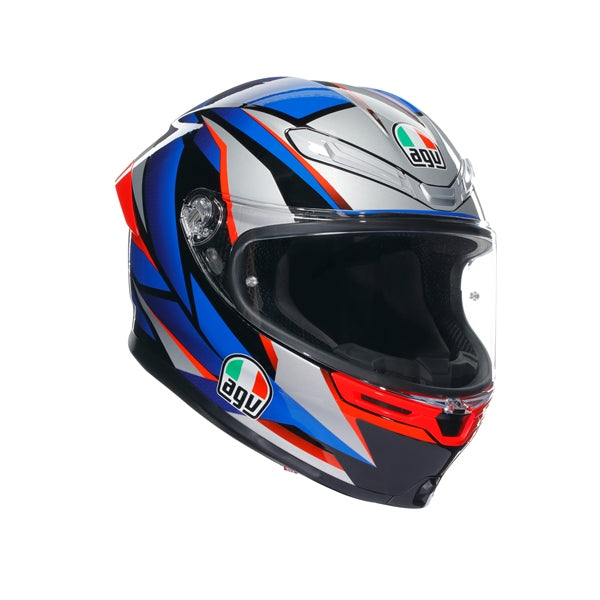 AGV HELM K6 S SLASHCUT Black/Blue/Red 2XL - Driven Powersports