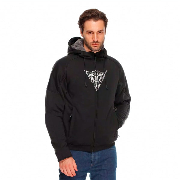 Dainese Bovisa Full Zip Hoodie - Men Black/White - Driven Powersports