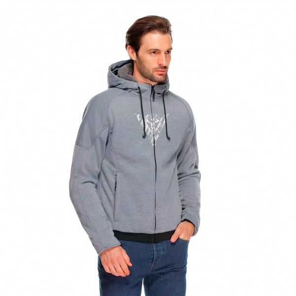 Dainese Bovisa Full Zip Hoodie - Men Gray/Black - Driven Powersports