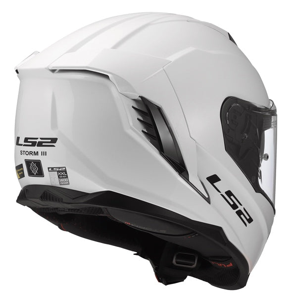 LS2 Storm III Full-Face Helmet Solid Glossy White 3XL - Driven Powersports
