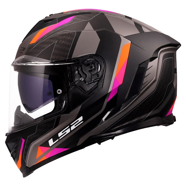 LS2 Storm III Full-Face Helmet Sporty Matte Gray/Mauve M - Driven Powersports