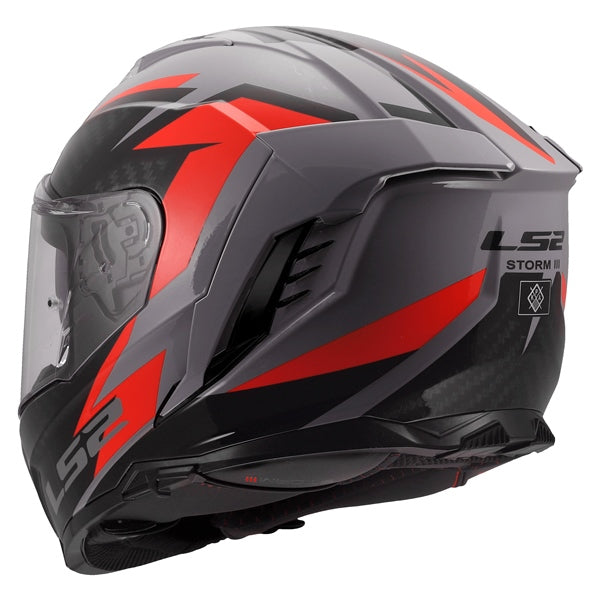 LS2 Storm III Full-Face Helmet Dynamo Gray/Red 2XS - Driven Powersports