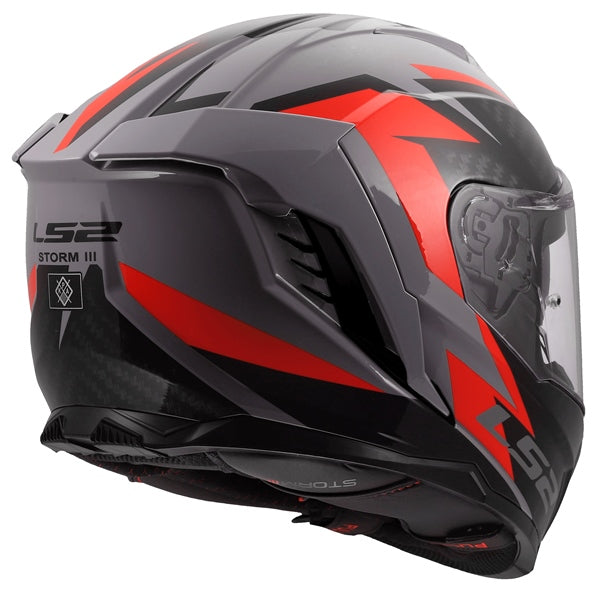 LS2 Storm III Full-Face Helmet Dynamo Gray/Red 2XS - Driven Powersports