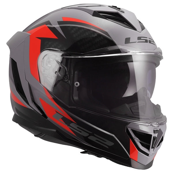 LS2 Storm III Full-Face Helmet Dynamo Gray/Red 2XS - Driven Powersports