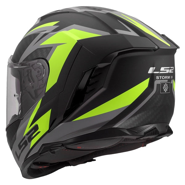 LS2 Storm III Full-Face Helmet Dynamo Matte Black/High-Visibility Yellow 2XS - Driven Powersports