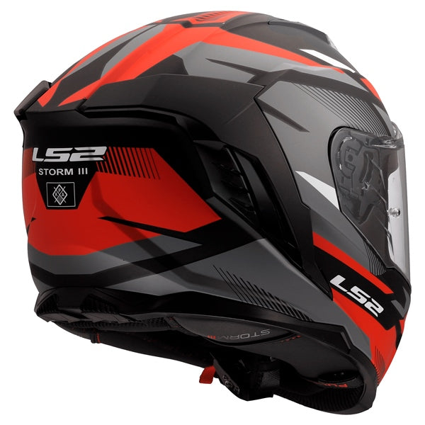 LS2 Storm III Full-Face Helmet Komai Matte Black/Red L - Driven Powersports