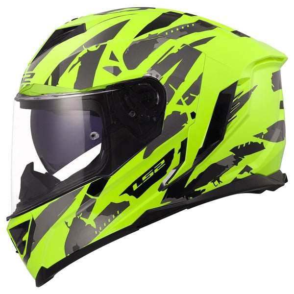 LS2 Storm III Full-Face Helmet Kaos High-Visibility Yellow 2XS - Driven Powersports
