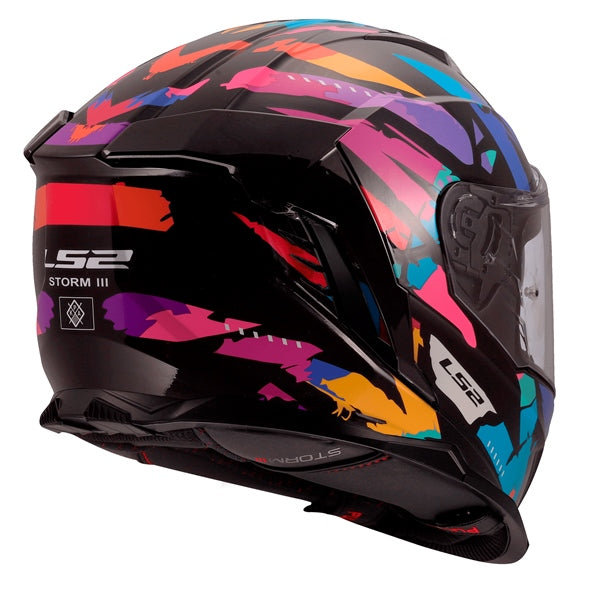 LS2 Storm III Full-Face Helmet Kaos Black/Mauve/Blue XL - Driven Powersports