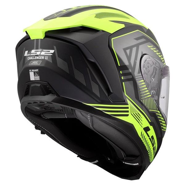 LS2 Challenger II Full-Face Helmet Dravix Matte High-Visibility Yellow XS - Driven Powersports