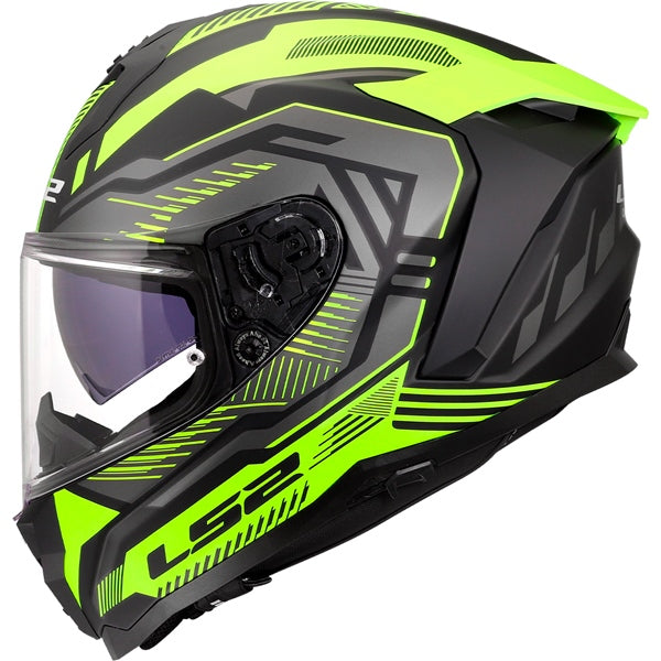 LS2 Challenger II Full-Face Helmet Dravix Matte High-Visibility Yellow XS - Driven Powersports